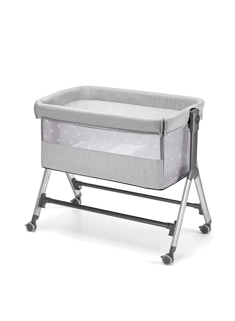 Sempreconte Baby Co Bed Cradle, Baby Cot, Rocking Cradle, Convertible, Foldable,  Essential Sleeping Portable, Crib, Bedside - Silver Stars