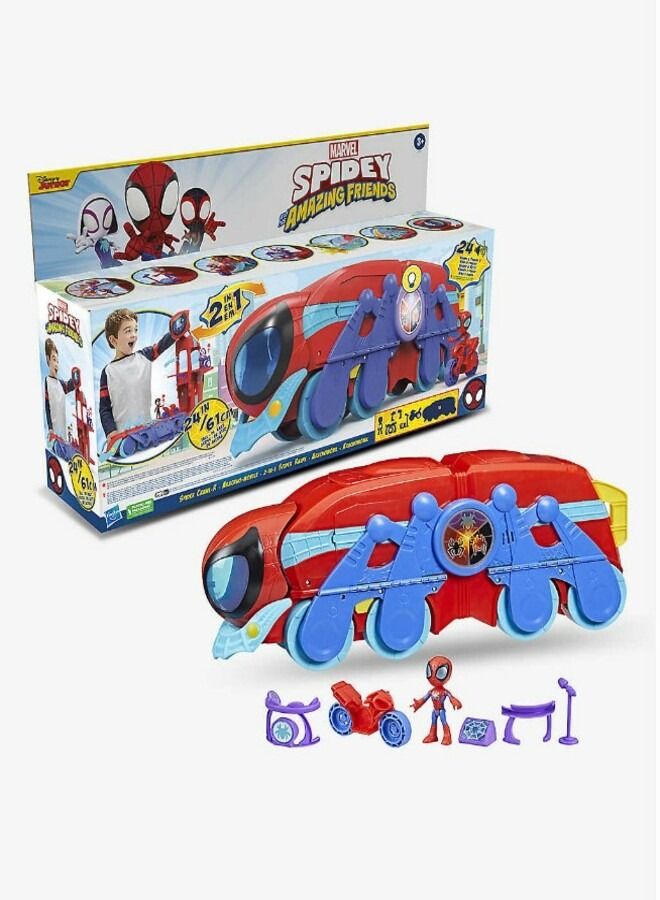 Spidey and His Amazing Friends Spider Crawl-R 2 in 1 Deluxe Headquarters Playset F3721