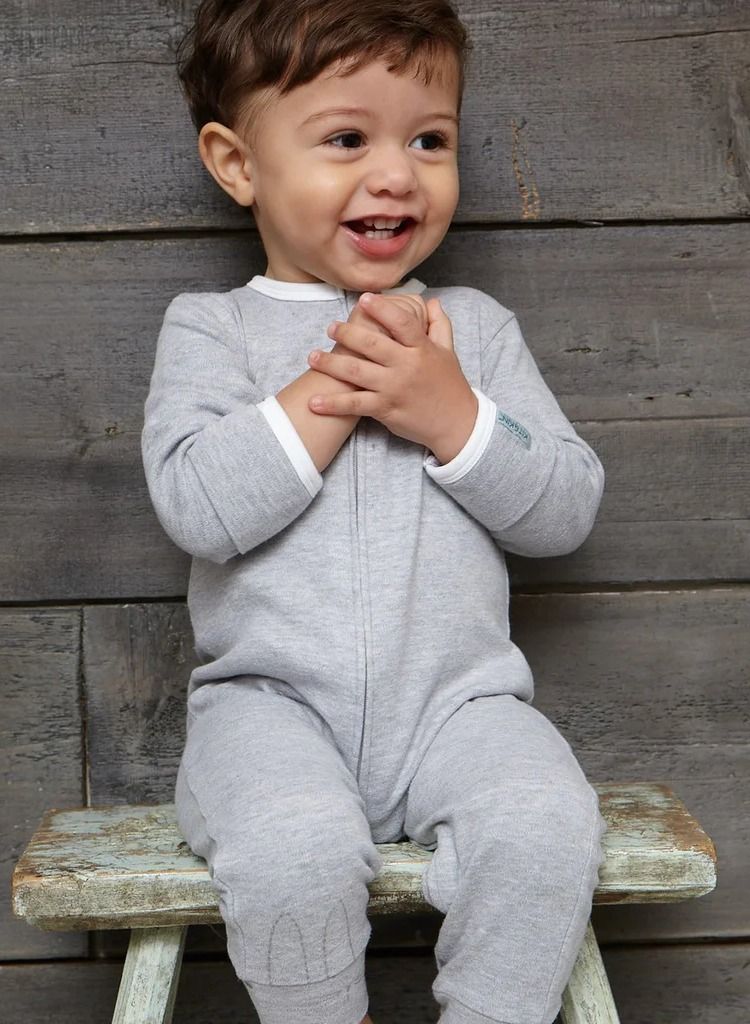 Kit & Kin All‑in‑One Baby Onesie – Super Soft 100 % Organic Cotton │ Easy Zip‑Up & Safety Placket │ Fold‑Over Mitts & Feet 0-3 Months