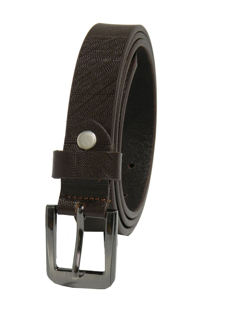 GENUINE LEATHER 25 MM UNISEX  FORMAL  BELT  IN BROWN