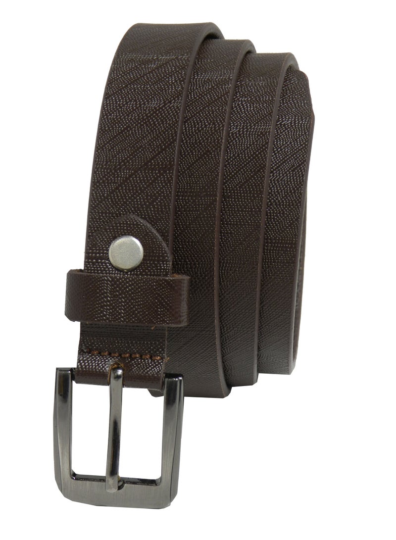 GENUINE LEATHER 25 MM UNISEX  FORMAL  BELT  IN BROWN