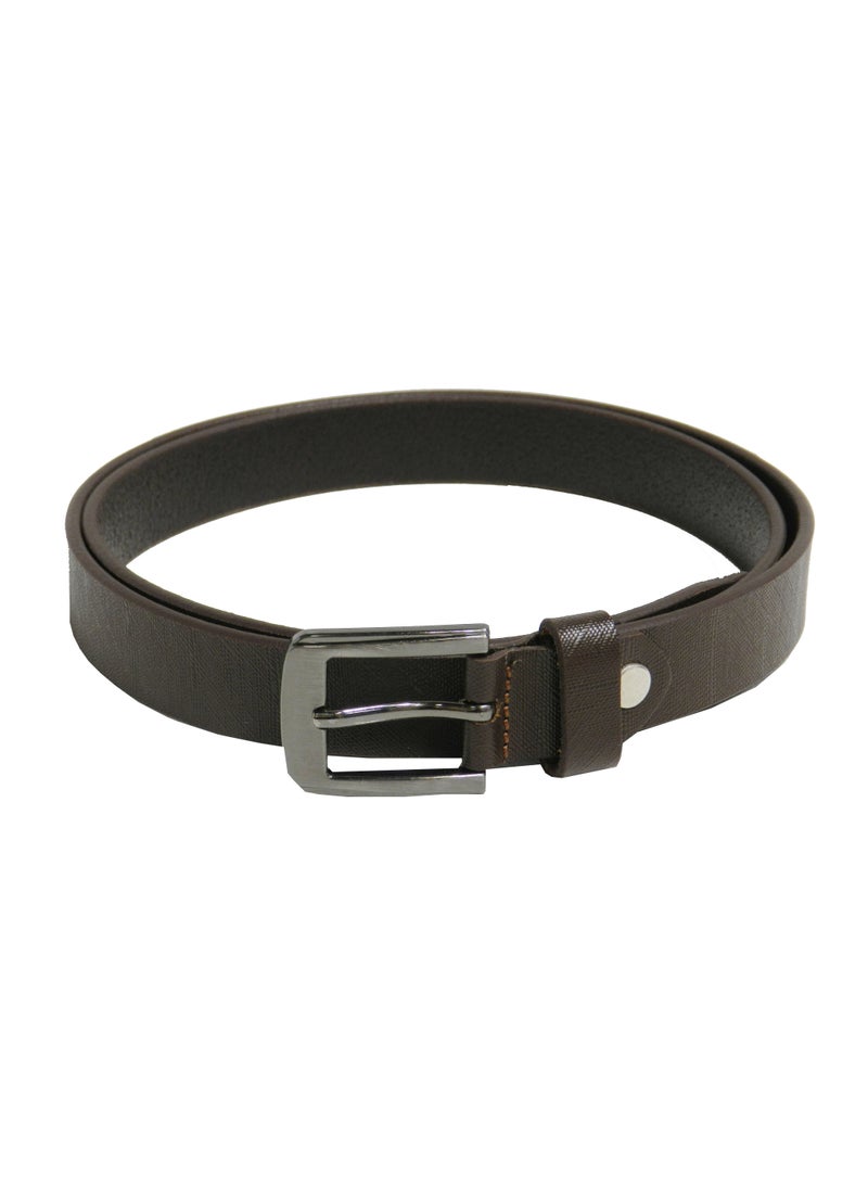 GENUINE LEATHER 25 MM UNISEX  FORMAL  BELT  IN BROWN