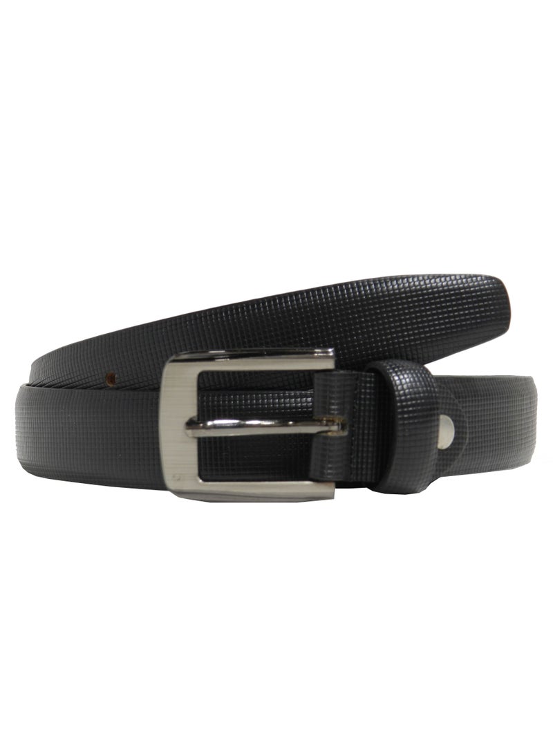 GENUINE LEATHER 25 MM UNISEX  FORMAL  BELT  IN BLACK