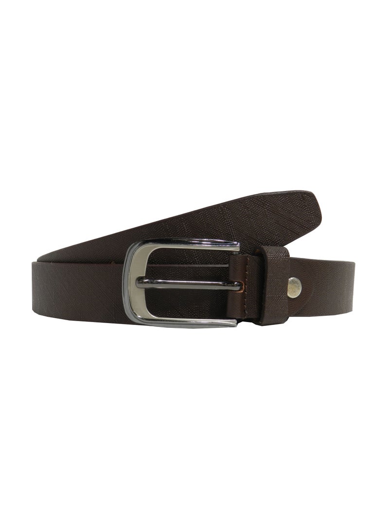GENUINE LEATHER 30 MM FROMAL BELT FOR UNISEX IN BROWN