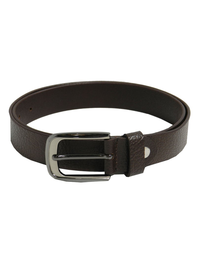 GENUINE LEATHER 30 MM FROMAL BELT FOR UNISEX IN BROWN