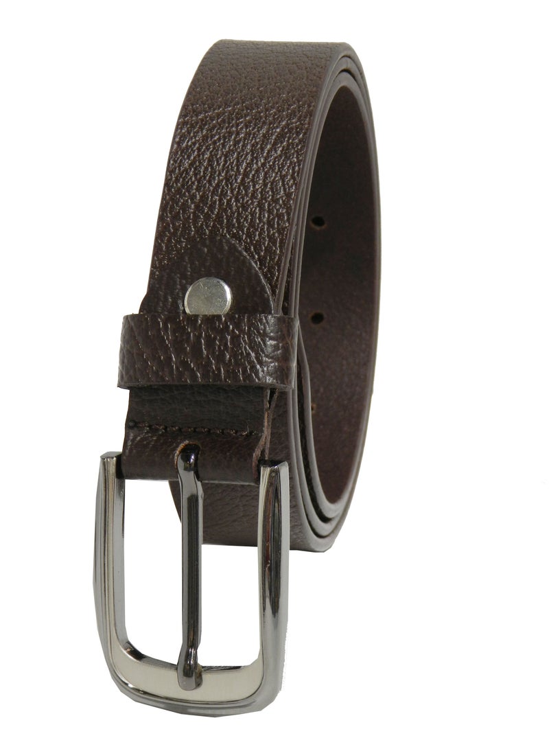 GENUINE LEATHER 30 MM FROMAL BELT FOR UNISEX IN BROWN