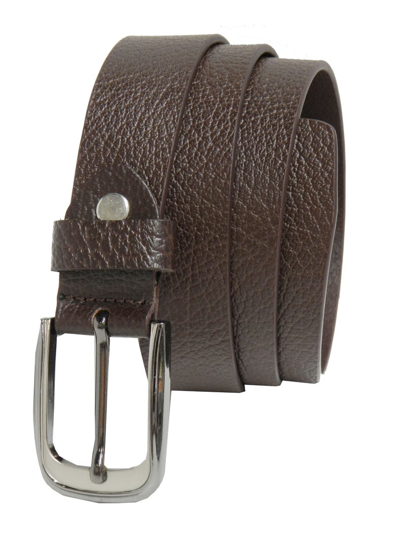 GENUINE LEATHER 30 MM FROMAL BELT FOR UNISEX IN BROWN