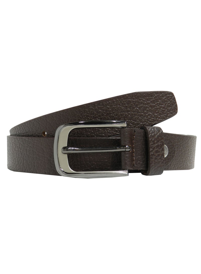 GENUINE LEATHER 30 MM FROMAL BELT FOR UNISEX IN BROWN