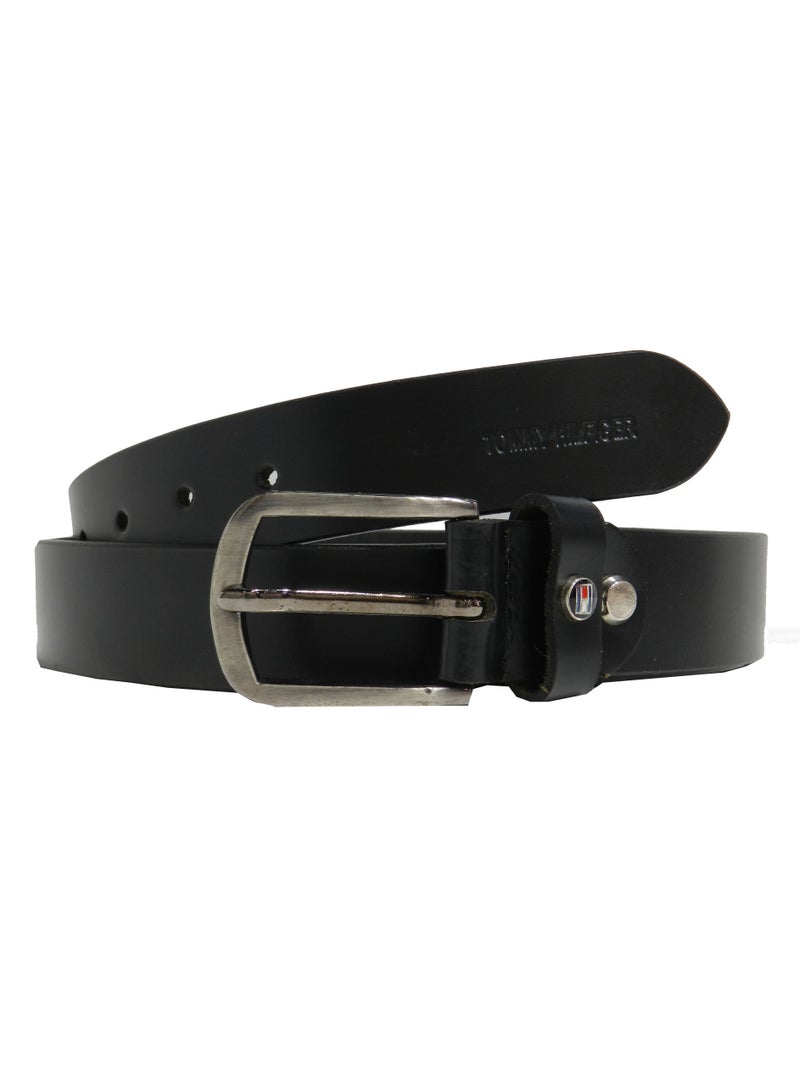 GENUINE LEATHER 30 MM FROMAL BELT FOR UNISEX IN BLACK