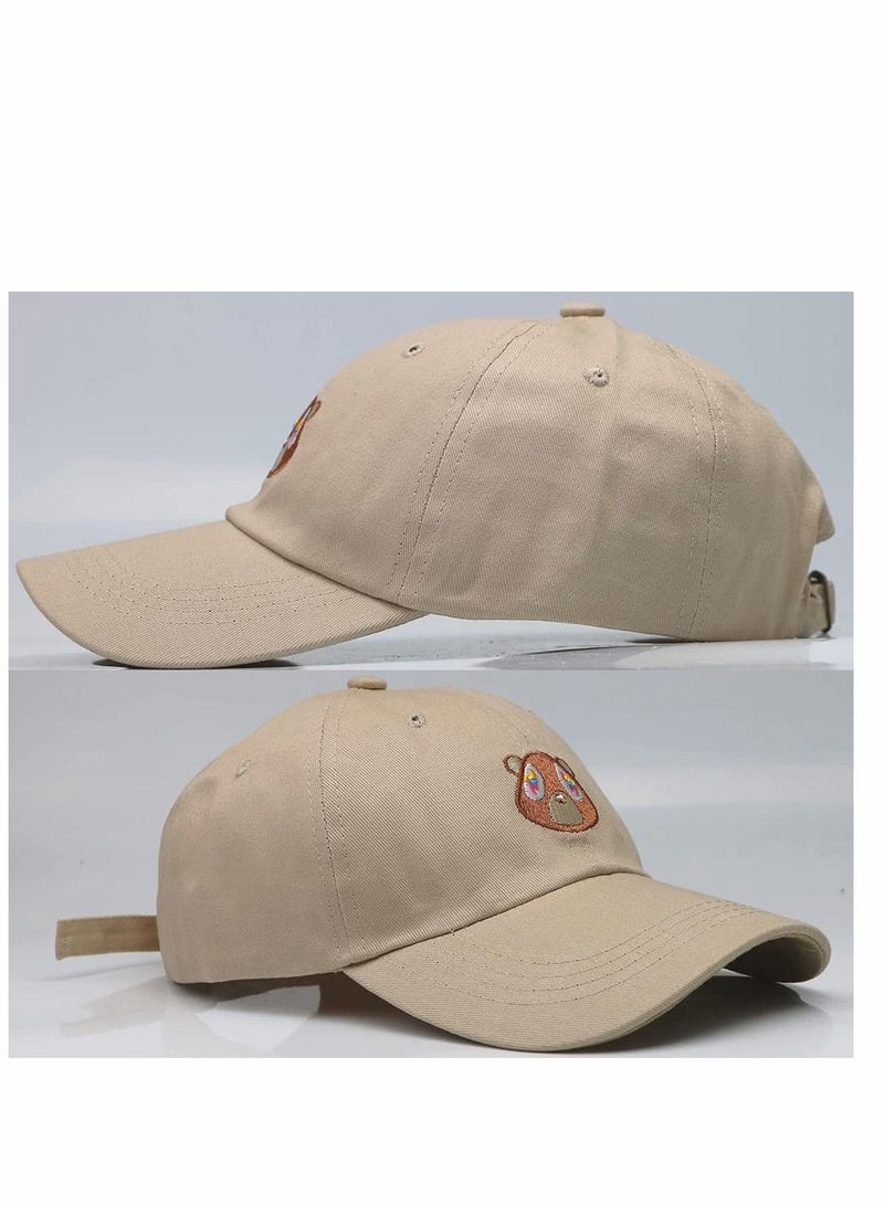 Cute Bear Embroidery Cotton Hat Hip-Hop Baseball Cap Adjustable for Unisex Hats