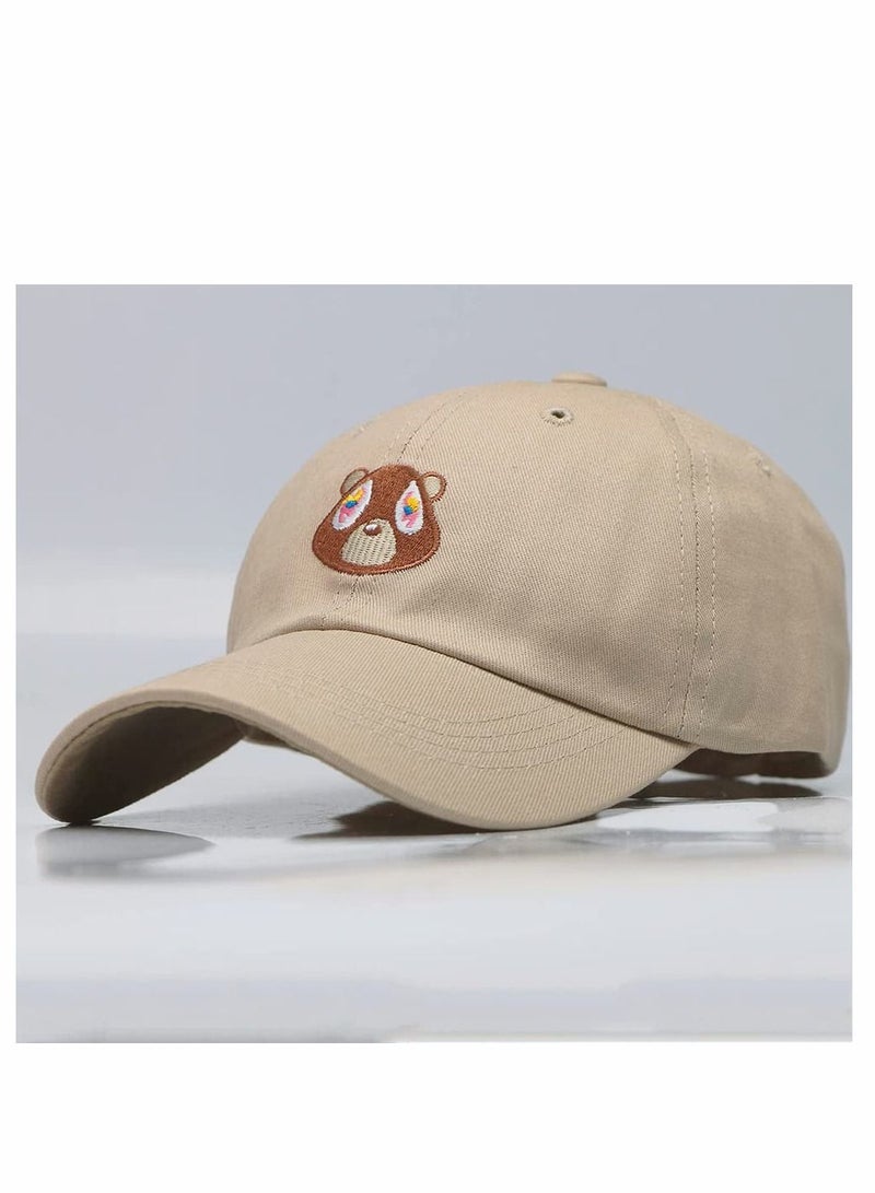 Cute Bear Embroidery Cotton Hat Hip-Hop Baseball Cap Adjustable for Unisex Hats
