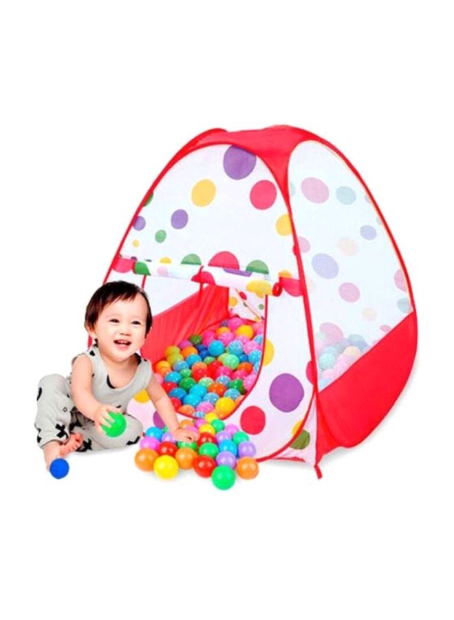 Polka Dots Foldable Tent With Balls 35.6x33.5x4.3cm