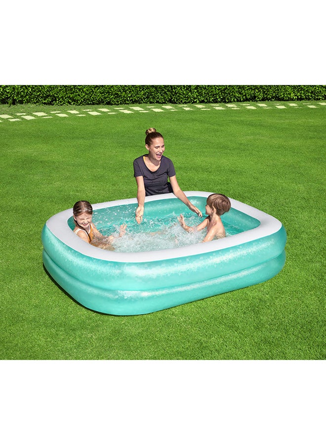 Blue Rectangular Inflatable Family Pool 201x150x51cm