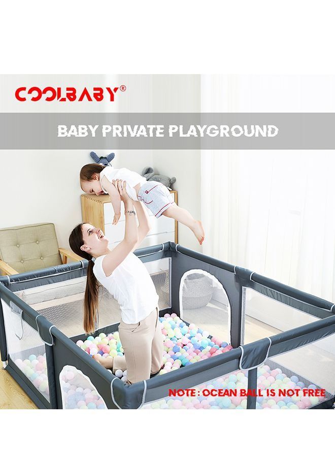 Children's play game fence indoor baby toddler safety fence baby crawling playground baby playpen 150 * 180 * 60 CM (Grey)