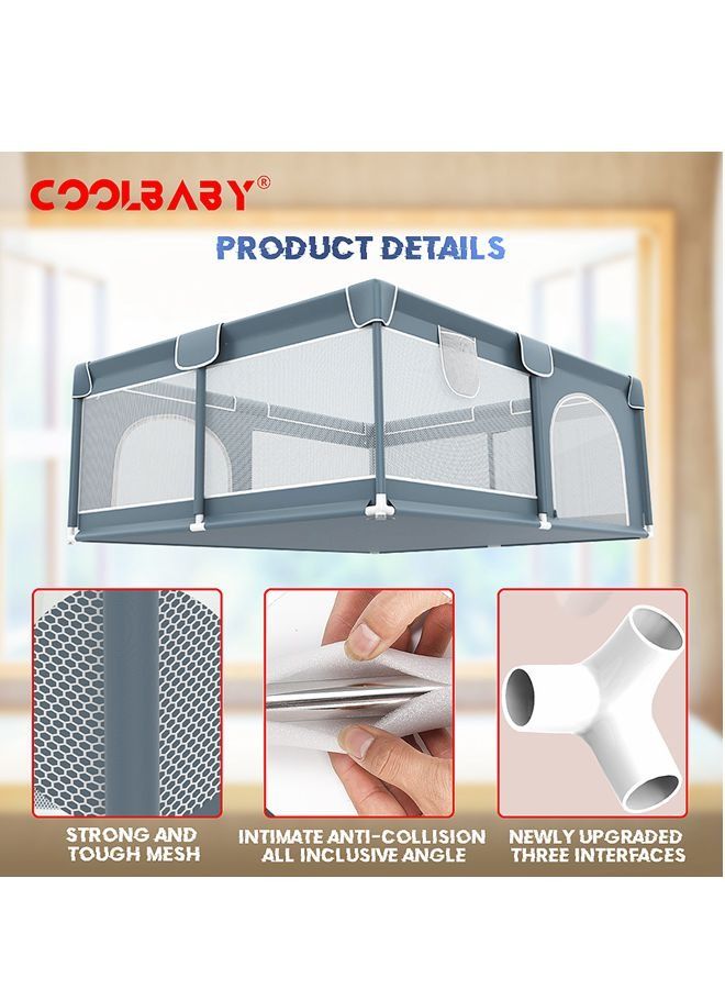 Children's play game fence indoor baby toddler safety fence baby crawling playground baby playpen 150 * 180 * 60 CM (Grey)