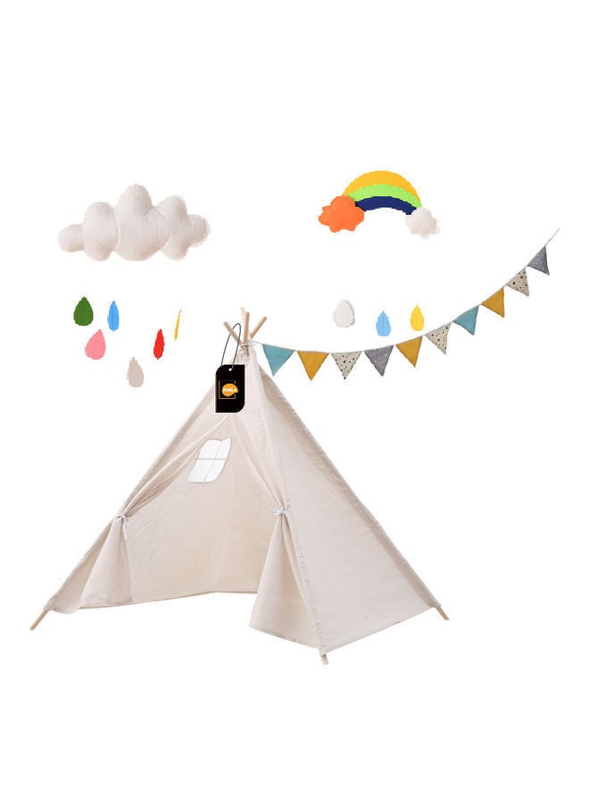 Portable Indian Children's Cotton Carva Tipi Teepee Tent Indoor Playhouse 100x100x110cm