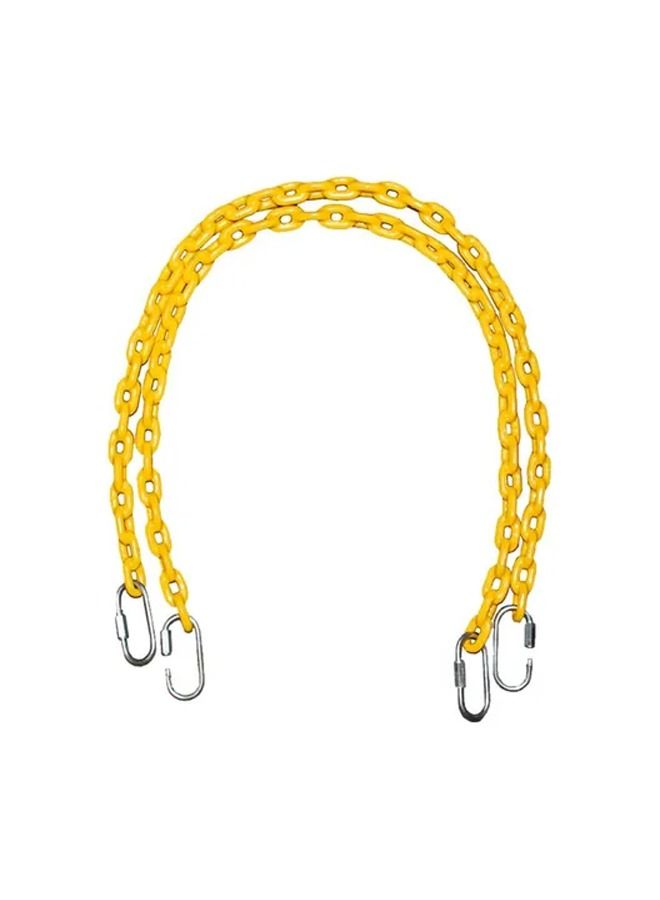 Yellow Plastic Coated Swing Chain And Quick Link Hook