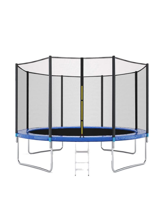 12 Feet Round Trampoline With Enclosure Net And Ladder 366X366X250