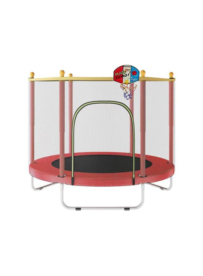 5.5 Feet Outdoor Jumping Trampoline With Safety Net 140x140x120cm