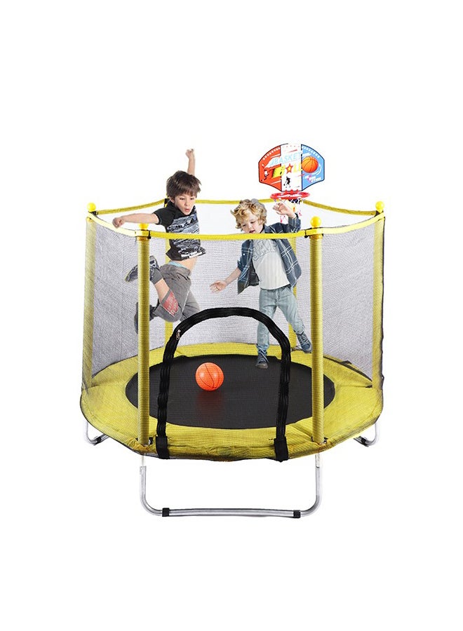 5.5 Feet Fancy And Funny Jumping Trampoline With Basketball Hoop 140x140x120cm