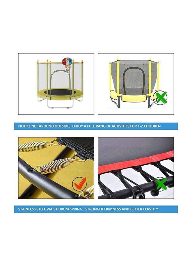 5.5 Feet Fancy And Funny Jumping Trampoline With Basketball Hoop 140x140x120cm
