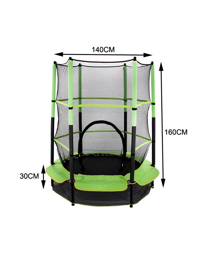 Outdoor Fitness Trampoline Bed With Protective Net 5.5ft Kids Jumpping Bed 140X140X160cm