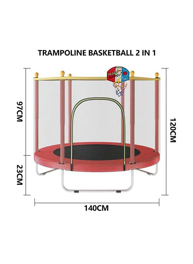 5.5 Feet Waterproof Breathable Full Enclosed Portable Jumping Trampoline 140x140x120cm