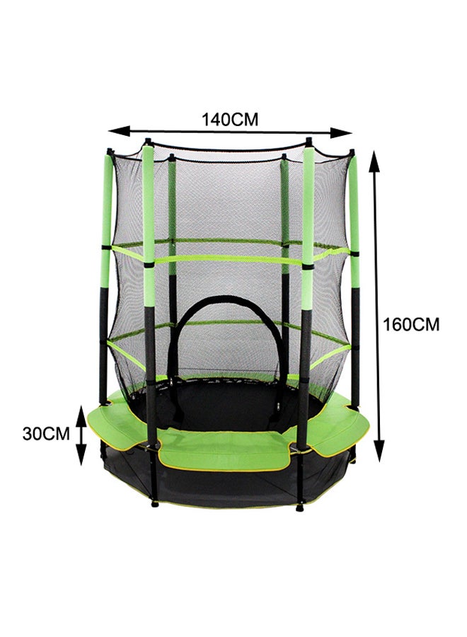 Professional 5.5ft Jumping Indoor Kids Mini Trampoline With Safety Enclosure Net 140x140x160cm