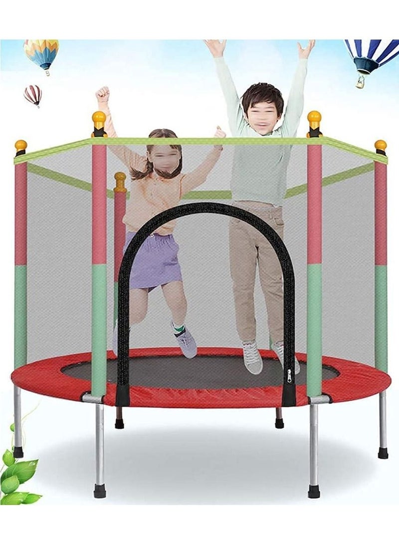 Kids Trampoline with Safety Enclosure Net - 5FT Trampoline for Toddlers Indoor and Outdoor - Parent-Child Interactive Game Fitness Trampoline Toys for Gift