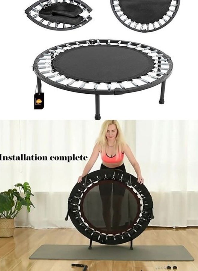 48 Inch Mini Exercise Trampoline For Adults or Kids-Indoor Fitness Rebounder Trampoline With Safety Pad 120x120x23cm