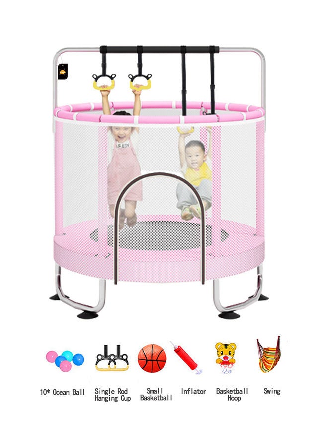 Children's Indoor Home With Guard Net With Horizontal Bar Bouncing Bed Trampoline with Safety Enclosure Net Outdoor