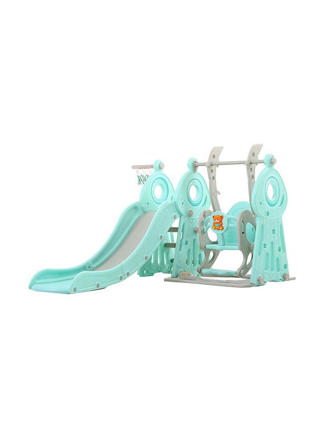 3-in-1 Fancy And Stylish Swing And Slide Set With Basket Ball Hoop 145X180X120cm