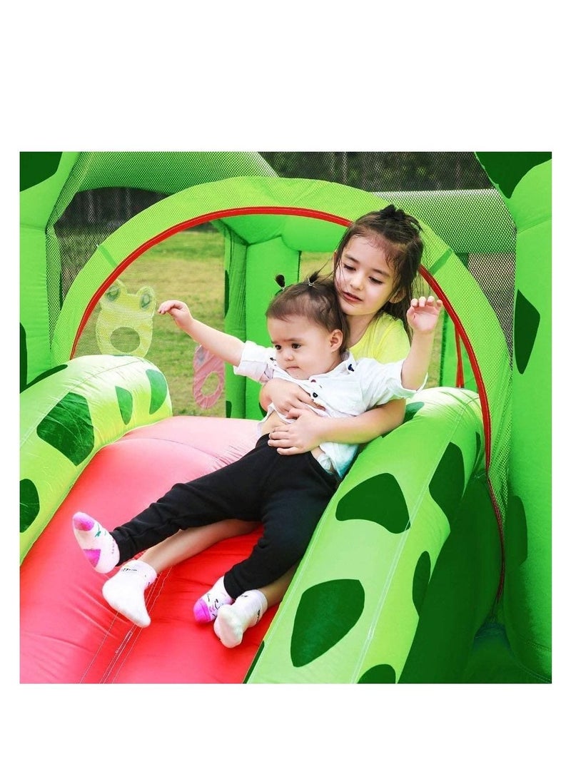 Inflatable Bouncer Kids Froggy Design Bouncy Castle With Slide For Children, 320x300x235cm