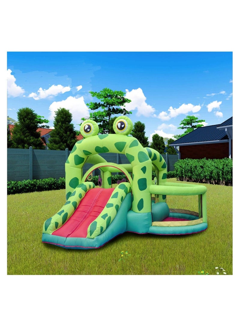 Inflatable Bouncer Kids Froggy Design Bouncy Castle With Slide For Children, 320x300x235cm