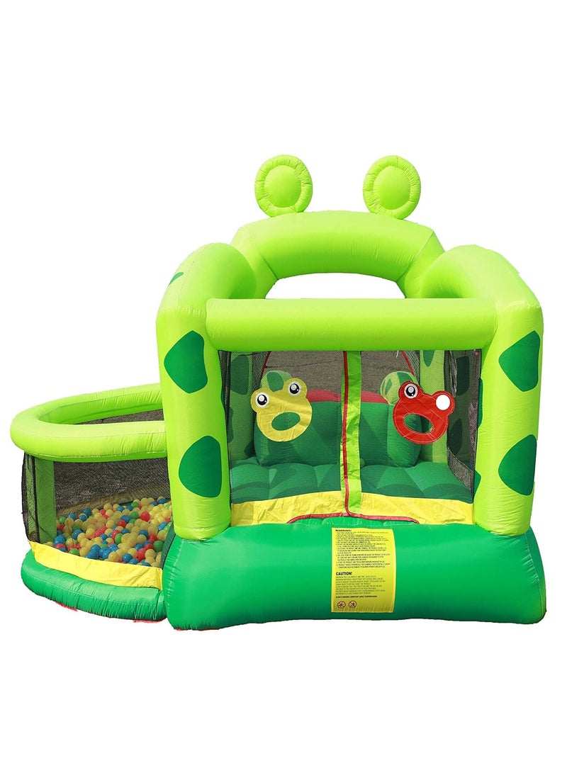 Inflatable Bouncer Kids Froggy Design Bouncy Castle With Slide For Children, 320x300x235cm