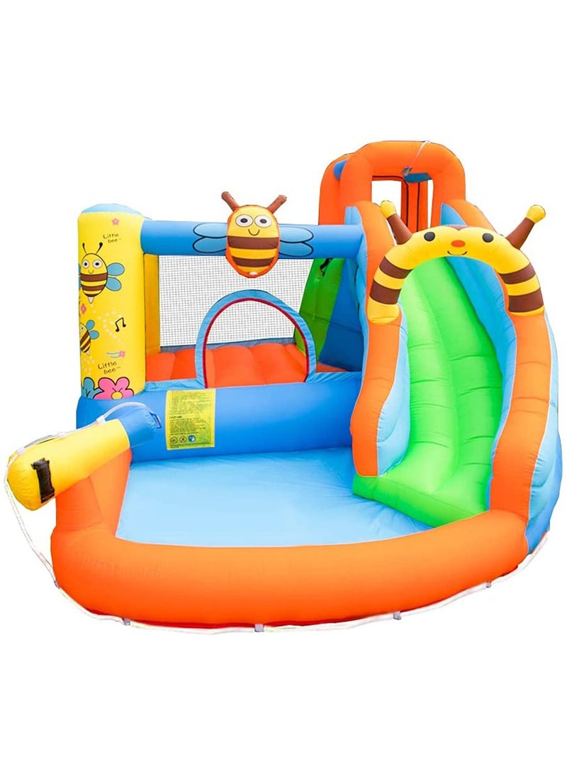 Inflatable Bounce House with Blower Splash Water Slide Gun Pool for Kid