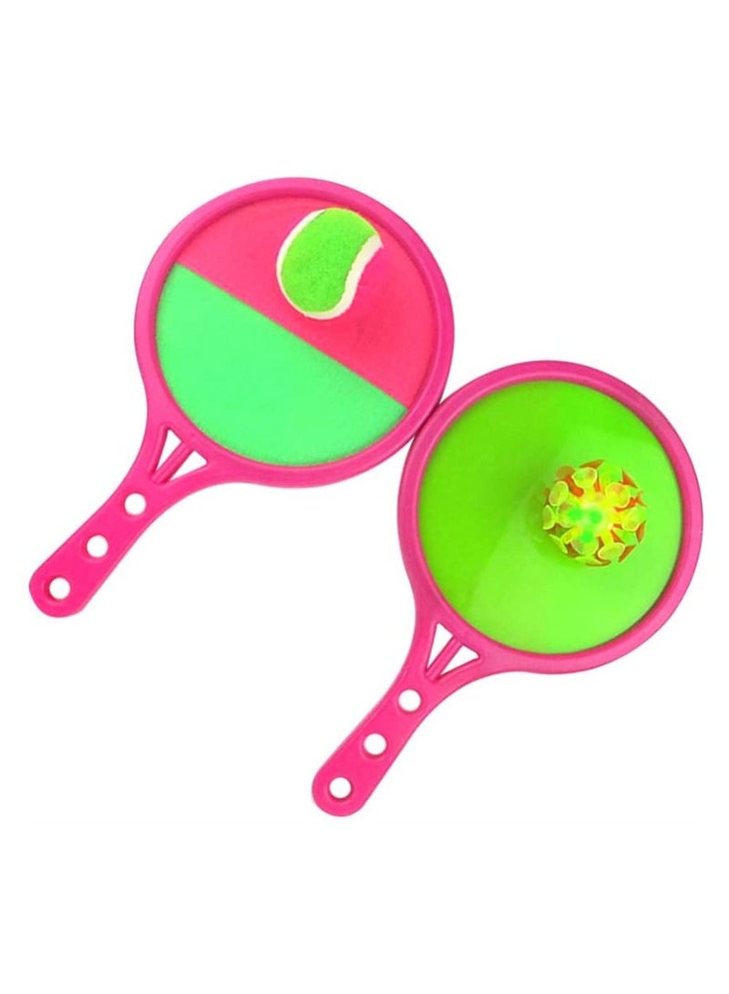 Balls Game, Dual Side Toss Catch Disc Paddles Sports Ball Parent-Child Interactive Game for Adults Kids 2 Board, 2 Ball, Random Color