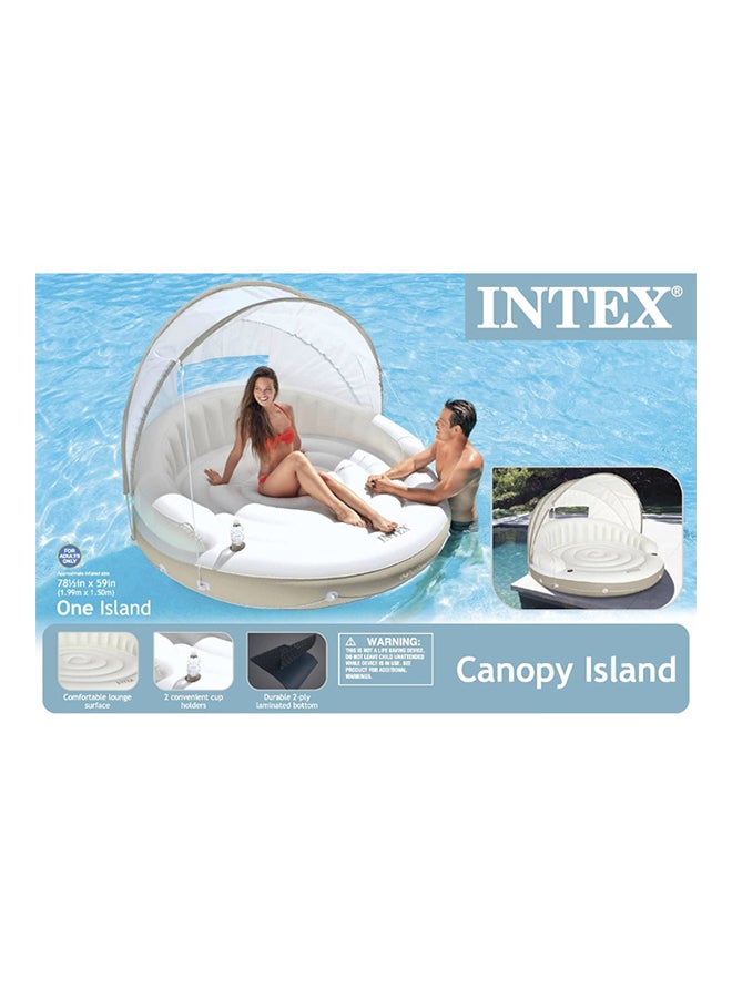 Inflatable Canopy Island Unique Designed Non-Toxic Sturdy Durability Pool Float 199x150cm