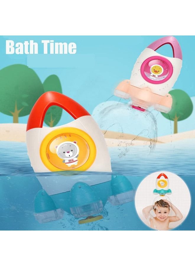 Baby water Toy Rocket Rotating Water Spray Bathing Toys Safe ABS Baby Pool Bathroom Squirt Pool Beach Bath Time Fountain Toys for Toddlers Kids