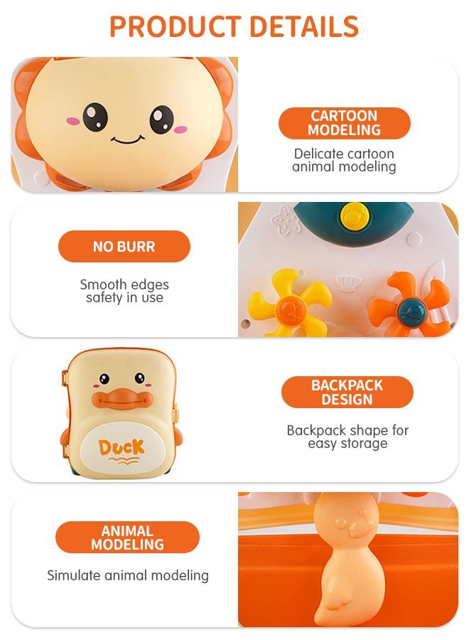 Duck Sand Toys Beach Toys Set 8Pcs: Include Duck Trolley Case, Sand Molds, Rake, Shovel & Accessories, Bath Toys for Kids