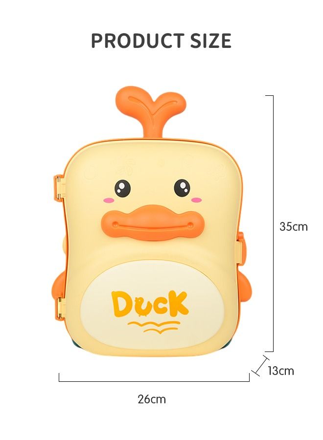 Duck Sand Toys Beach Toys Set 8Pcs: Include Duck Trolley Case, Sand Molds, Rake, Shovel & Accessories, Bath Toys for Kids