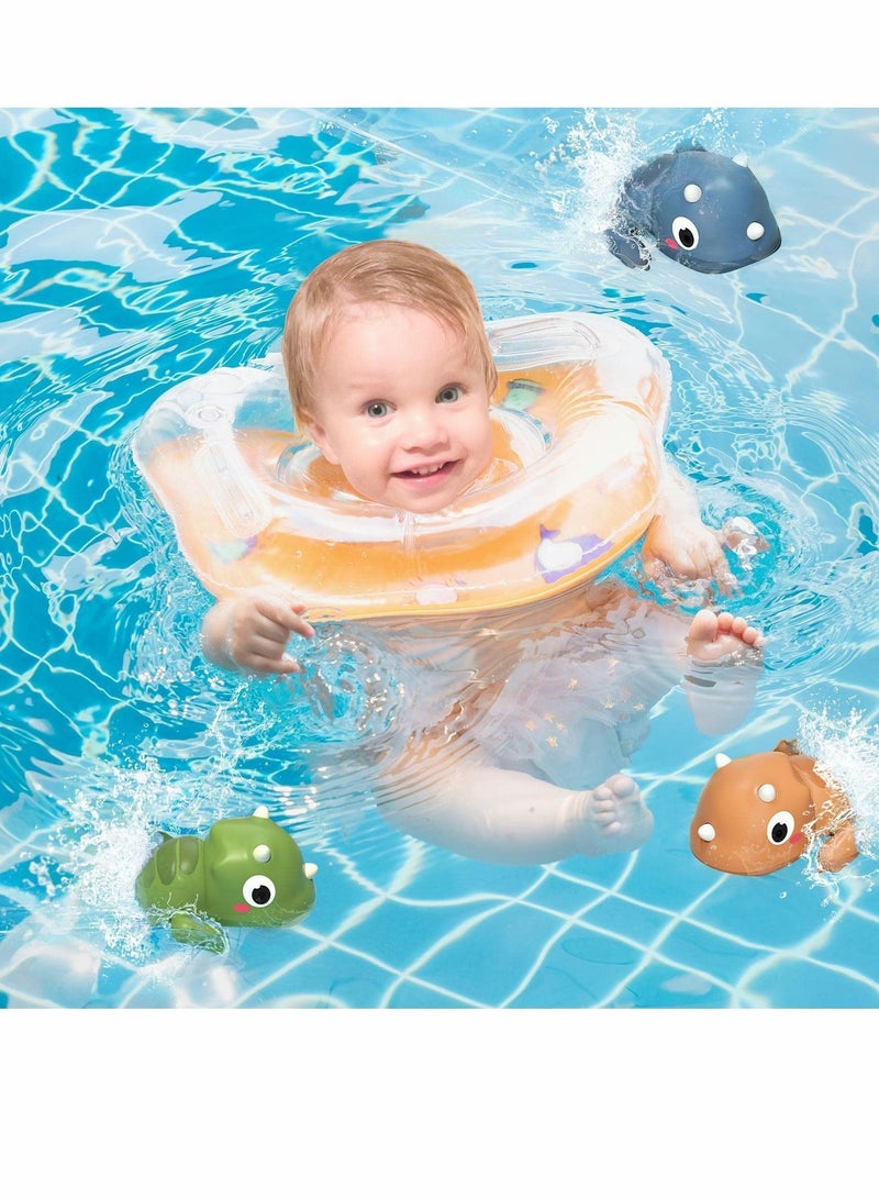 3 Pack Clockwork Playing Dinosaur Baby Bath Toys, Pool Bathroom Bathtub Swimming Cute Fun Toys for Newborn Toddler Boys Girls