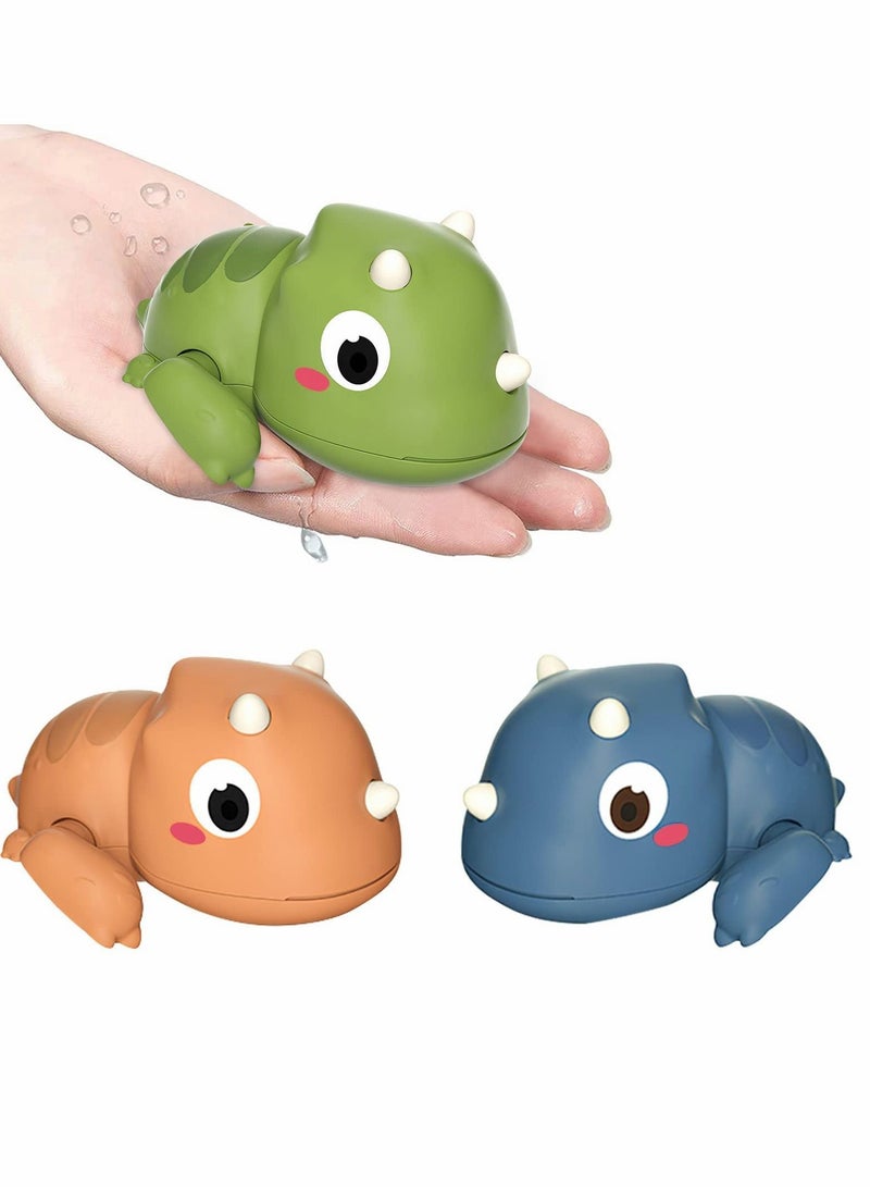 3 Pack Clockwork Playing Dinosaur Baby Bath Toys, Pool Bathroom Bathtub Swimming Cute Fun Toys for Newborn Toddler Boys Girls