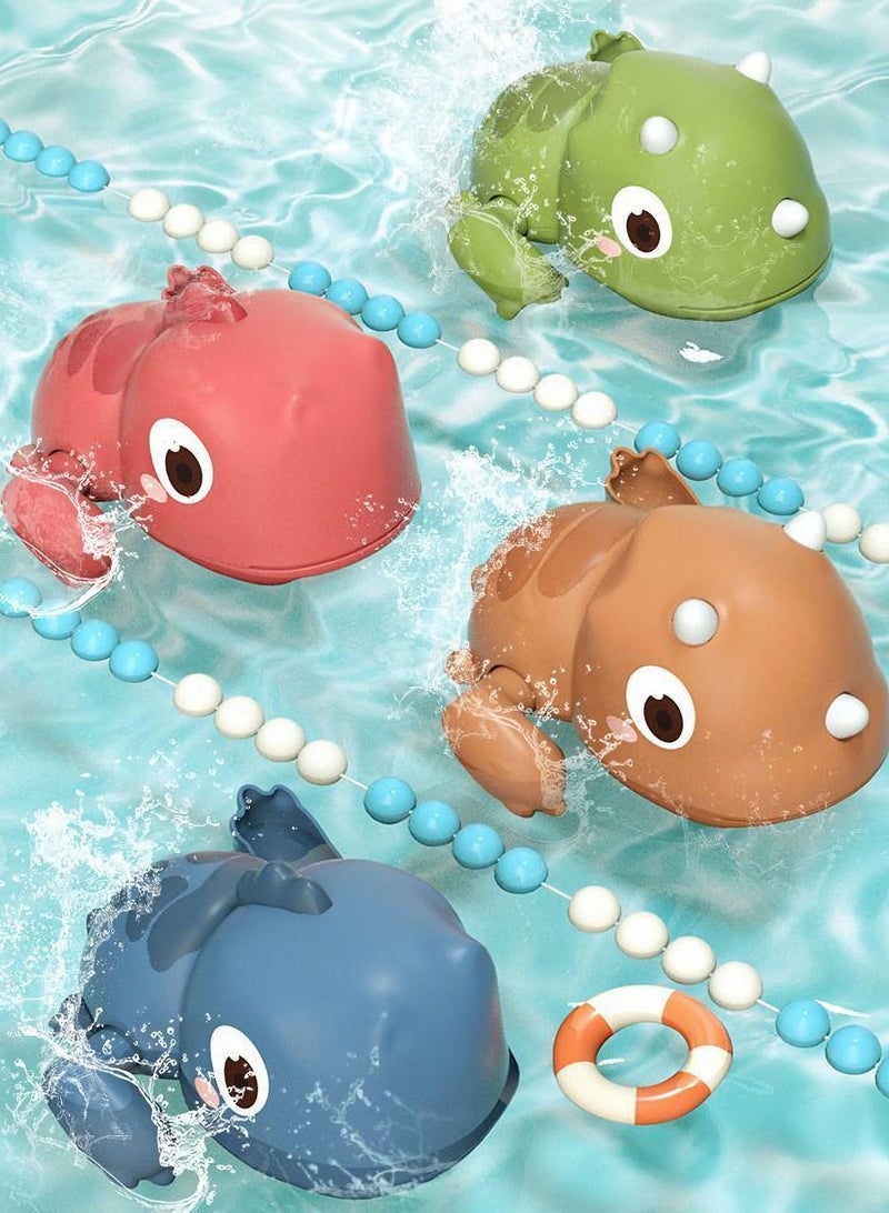 3 Pack Clockwork Playing Dinosaur Baby Bath Toys, Pool Bathroom Bathtub Swimming Cute Fun Toys for Newborn Toddler Boys Girls