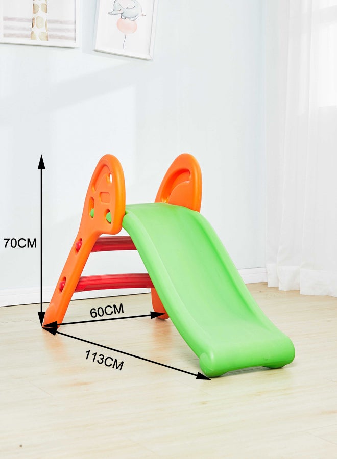 Toddler Two-Color Stitching Climbing Foldable Baby Slide Fun Playground Plastic Kids Sliding Play Set 113x60x70cm