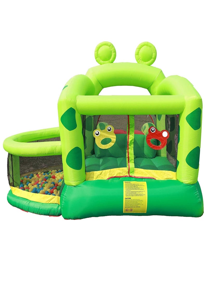 Outdoor Inflatable Bouncer Kids Bouncy Castle With Slide For Children(Frog Green)