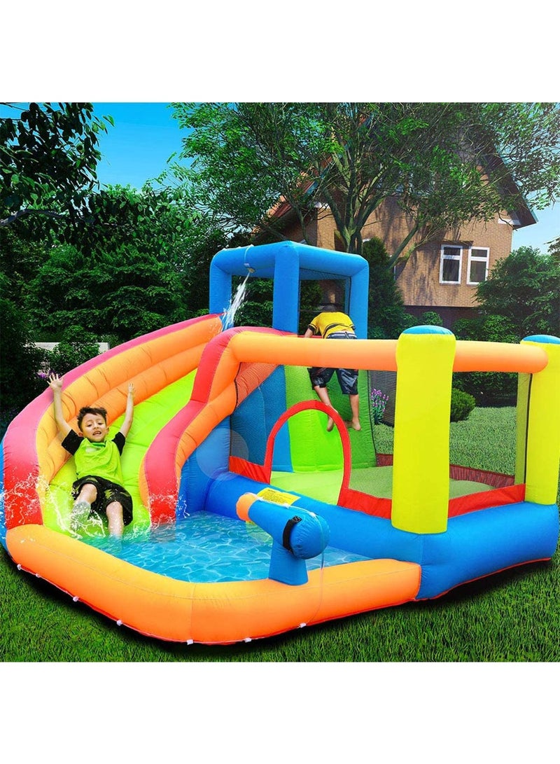 Outdoor Inflatable Bouncer Kids Bouncy Castle With Slide For Children(Bouncer Yellow)