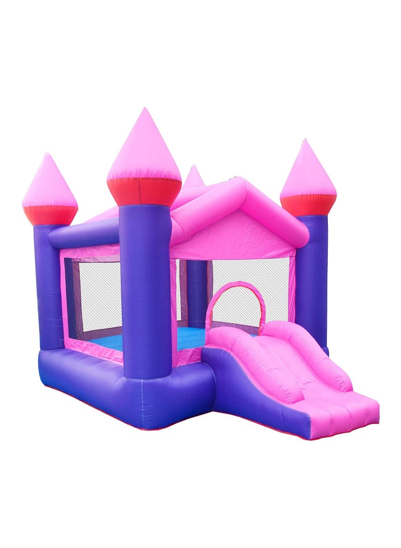 Outdoor Inflatable Bouncer Kids Bouncy Castle With Slide For Children(Princess Pink)