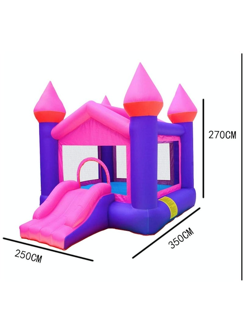 Outdoor Inflatable Bouncer Kids Bouncy Castle With Slide For Children(Princess Pink)
