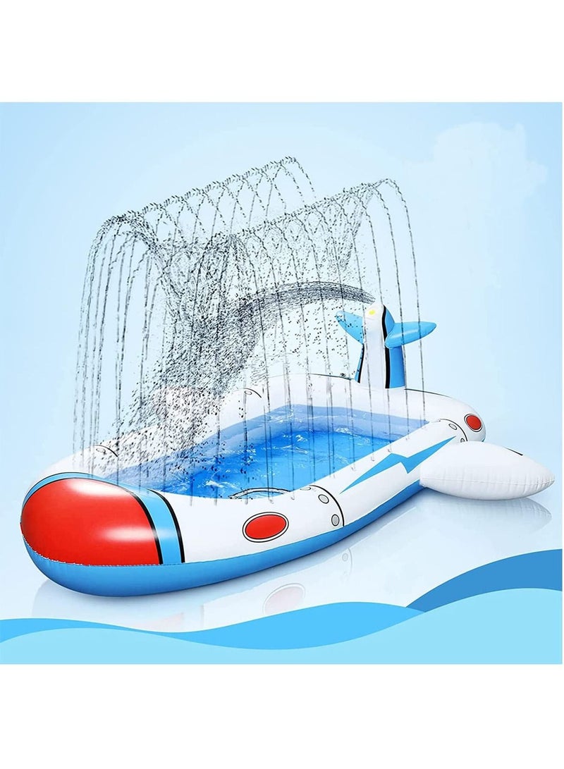 Sprinkler Pool for Kids Large Size 70inch 3 in 1 Splash Water Playing Pad(Spaceship)